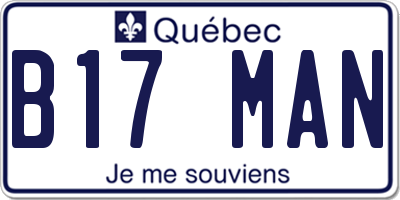 QC license plate B17MAN