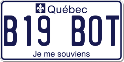 QC license plate B19BOT