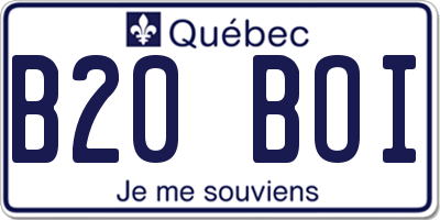 QC license plate B20BOI