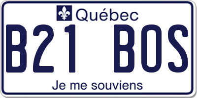 QC license plate B21BOS