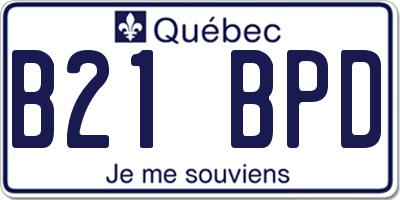 QC license plate B21BPD