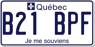 QC license plate B21BPF