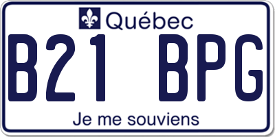QC license plate B21BPG