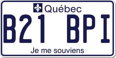 QC license plate B21BPI