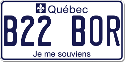 QC license plate B22BOR