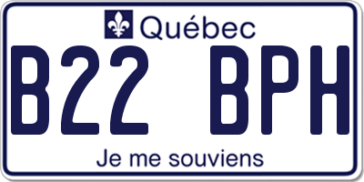 QC license plate B22BPH