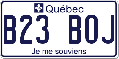 QC license plate B23BOJ