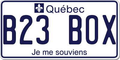 QC license plate B23BOX