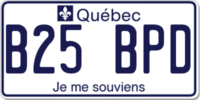 QC license plate B25BPD