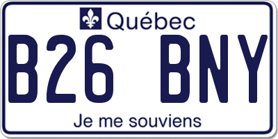 QC license plate B26BNY