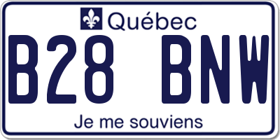 QC license plate B28BNW