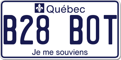 QC license plate B28BOT