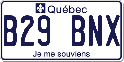 QC license plate B29BNX