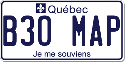 QC license plate B30MAP