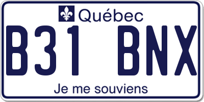 QC license plate B31BNX