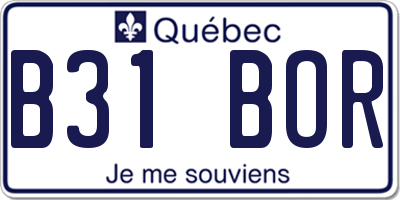 QC license plate B31BOR
