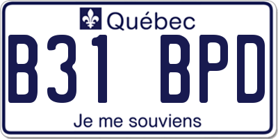 QC license plate B31BPD