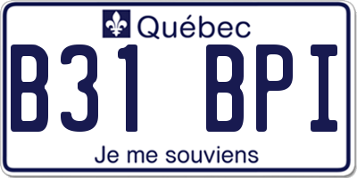 QC license plate B31BPI