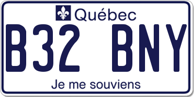 QC license plate B32BNY