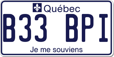 QC license plate B33BPI