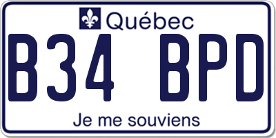 QC license plate B34BPD