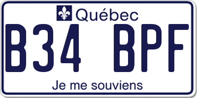 QC license plate B34BPF