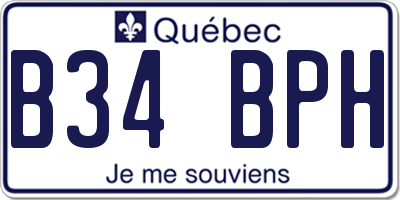 QC license plate B34BPH