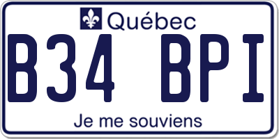 QC license plate B34BPI