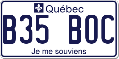 QC license plate B35BOC