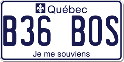 QC license plate B36BOS