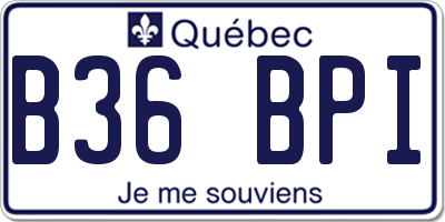 QC license plate B36BPI
