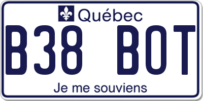 QC license plate B38BOT