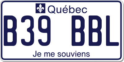 QC license plate B39BBL