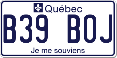 QC license plate B39BOJ