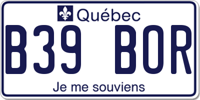 QC license plate B39BOR