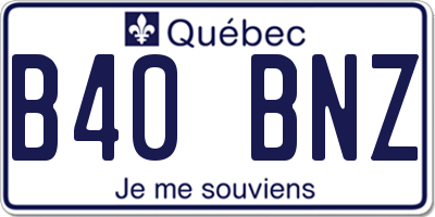 QC license plate B40BNZ