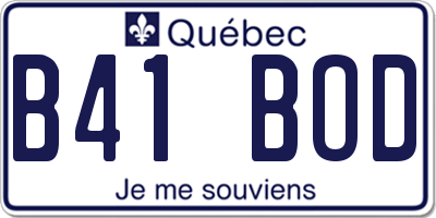 QC license plate B41BOD