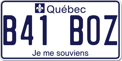 QC license plate B41BOZ