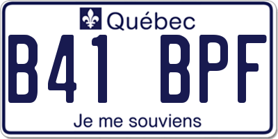 QC license plate B41BPF
