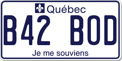 QC license plate B42BOD