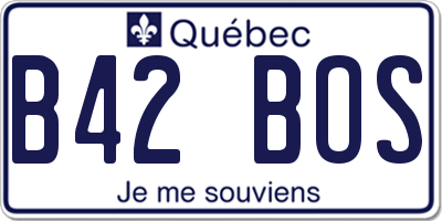 QC license plate B42BOS