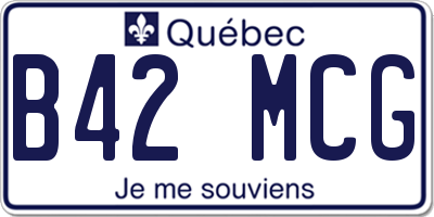 QC license plate B42MCG