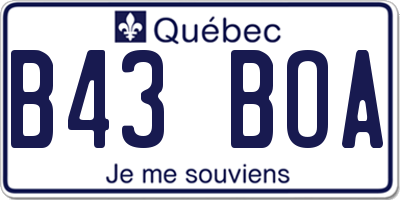 QC license plate B43BOA