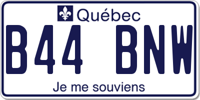 QC license plate B44BNW