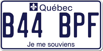QC license plate B44BPF