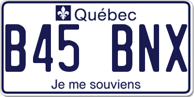 QC license plate B45BNX