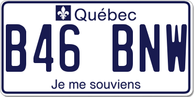 QC license plate B46BNW
