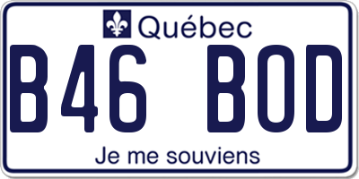 QC license plate B46BOD