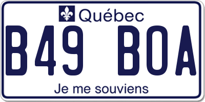 QC license plate B49BOA