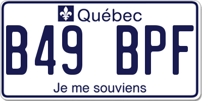 QC license plate B49BPF